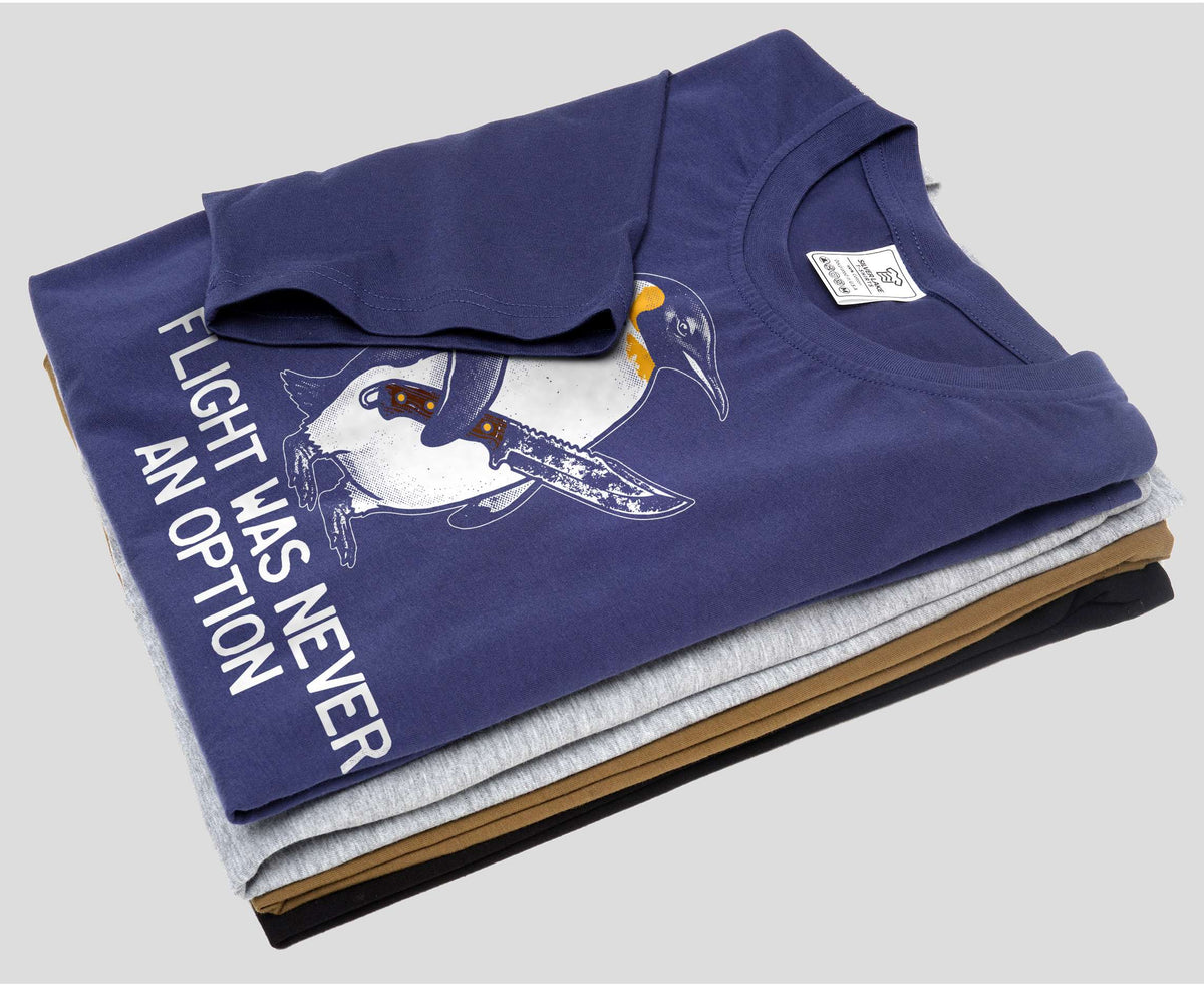 Flight Was Never An Option Shirt Funny Penguin Dark Humor product image 6