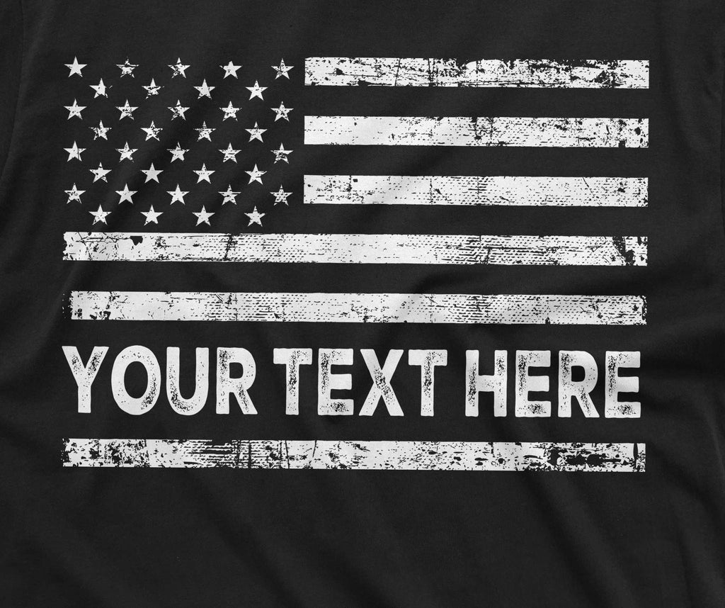 Custom USA Flag Add your Text T-shirt American with product image 2