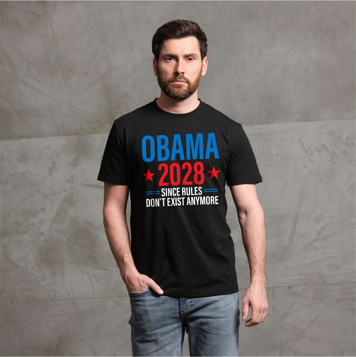 Obama 2028 T-Shirt: Since Rules Don't Exist Anymore Funny product image 2