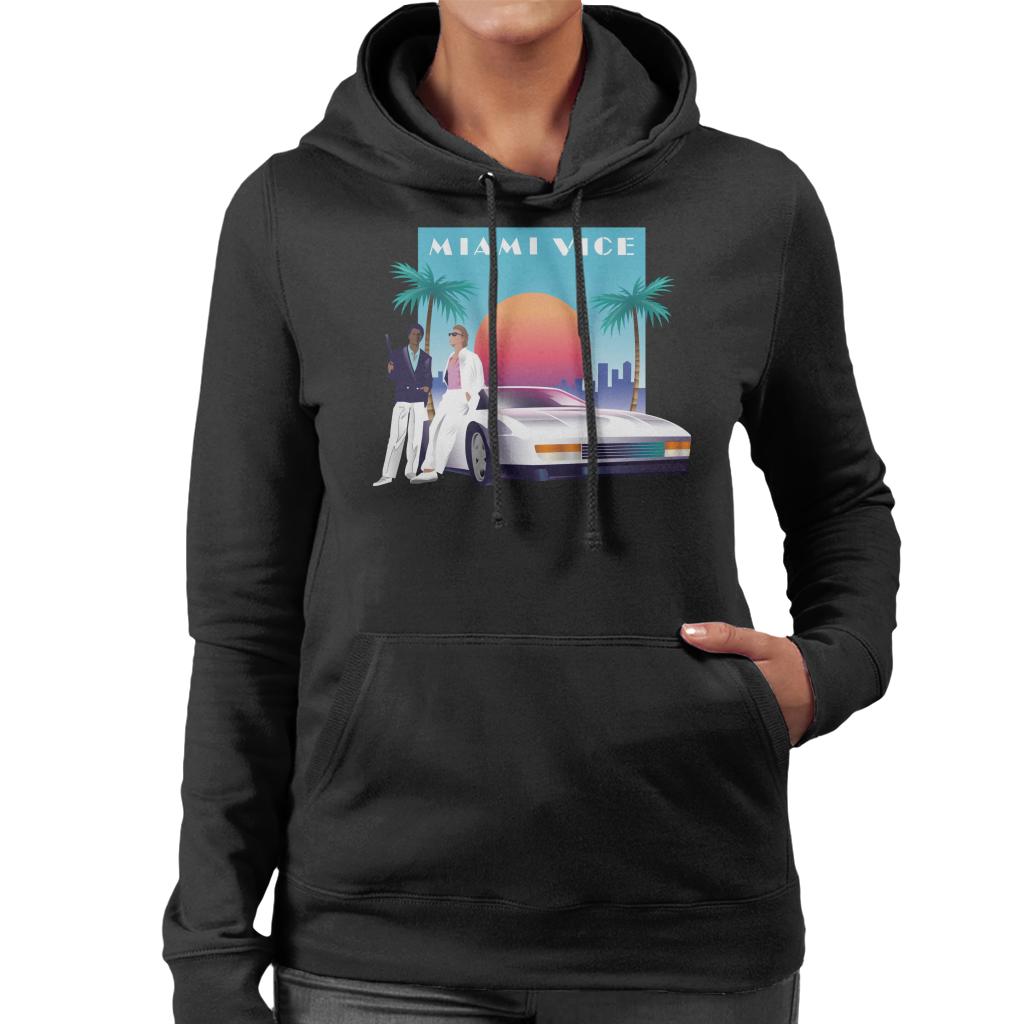 Miami Vice Sunset Women's Hooded Sweatshirt product image 1
