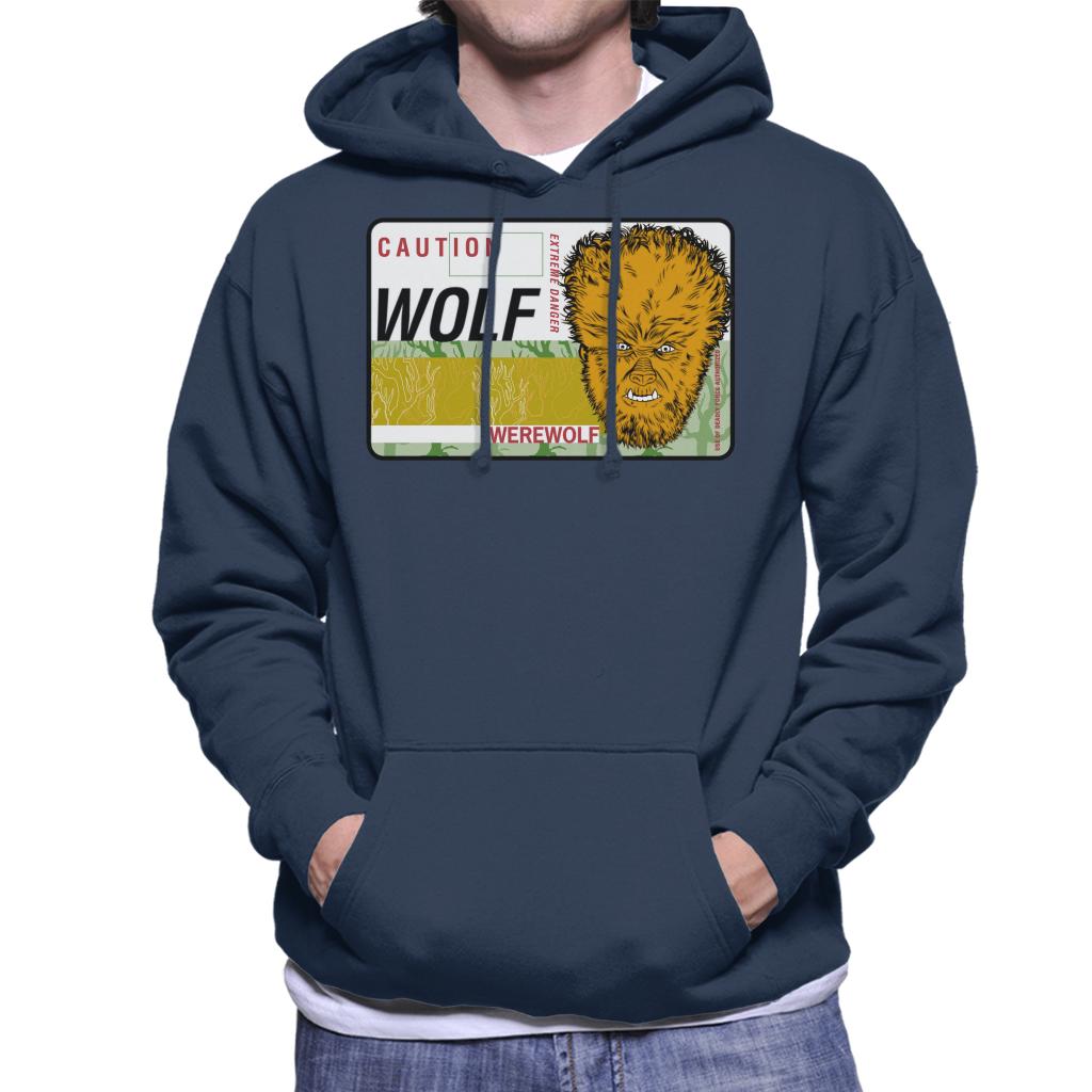 The Wolf Man Caution Extreme Danger Men's Hooded Sweatshirt product image 6