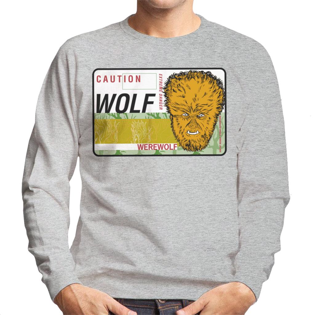 The Wolf Man Caution Extreme Danger Men's Sweatshirt product image 4