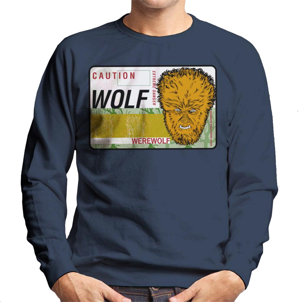 The Wolf Man Caution Extreme Danger Men's Sweatshirt product image 6