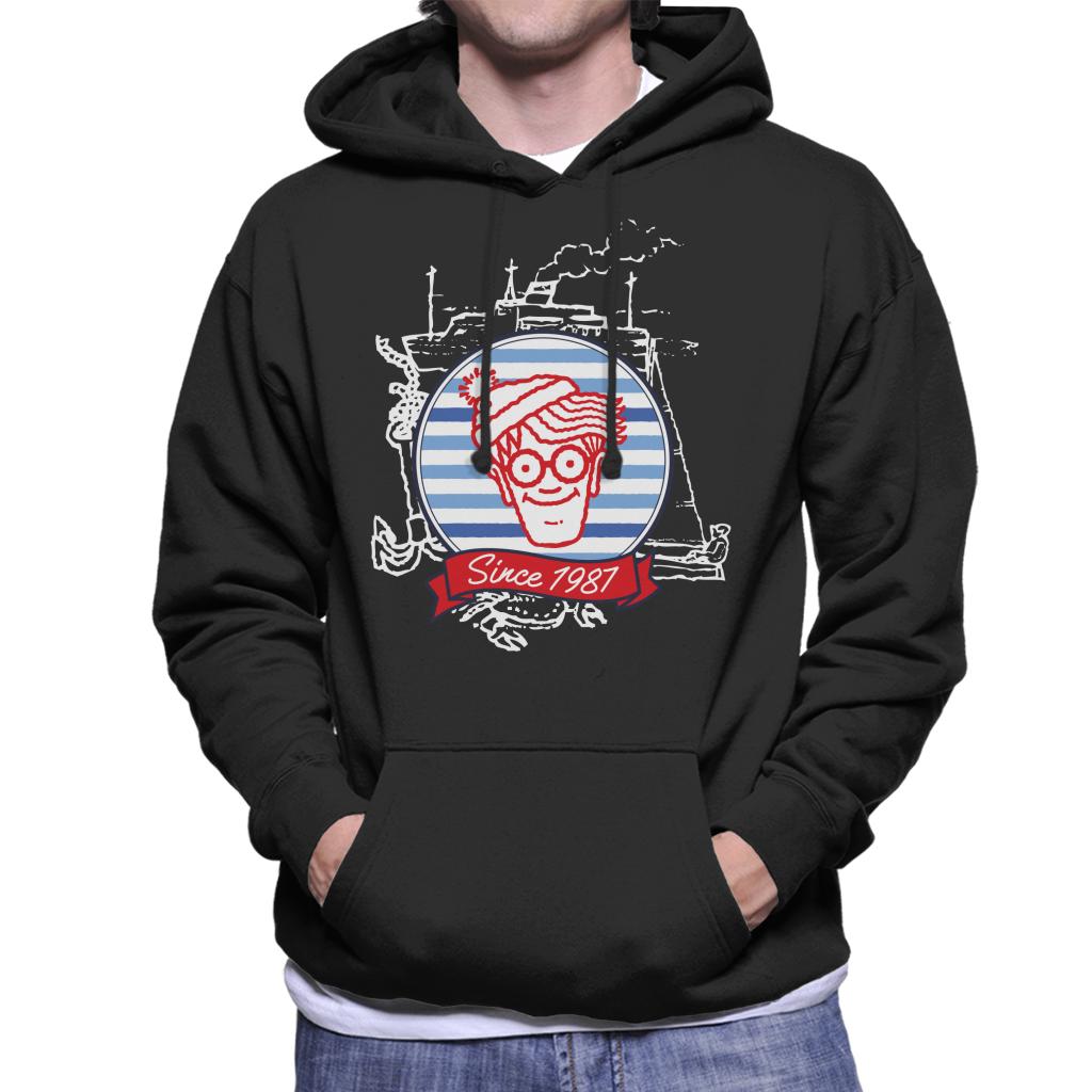 Where's Wally Since 1987 Boat Men's Hooded Sweatshirt product image 1