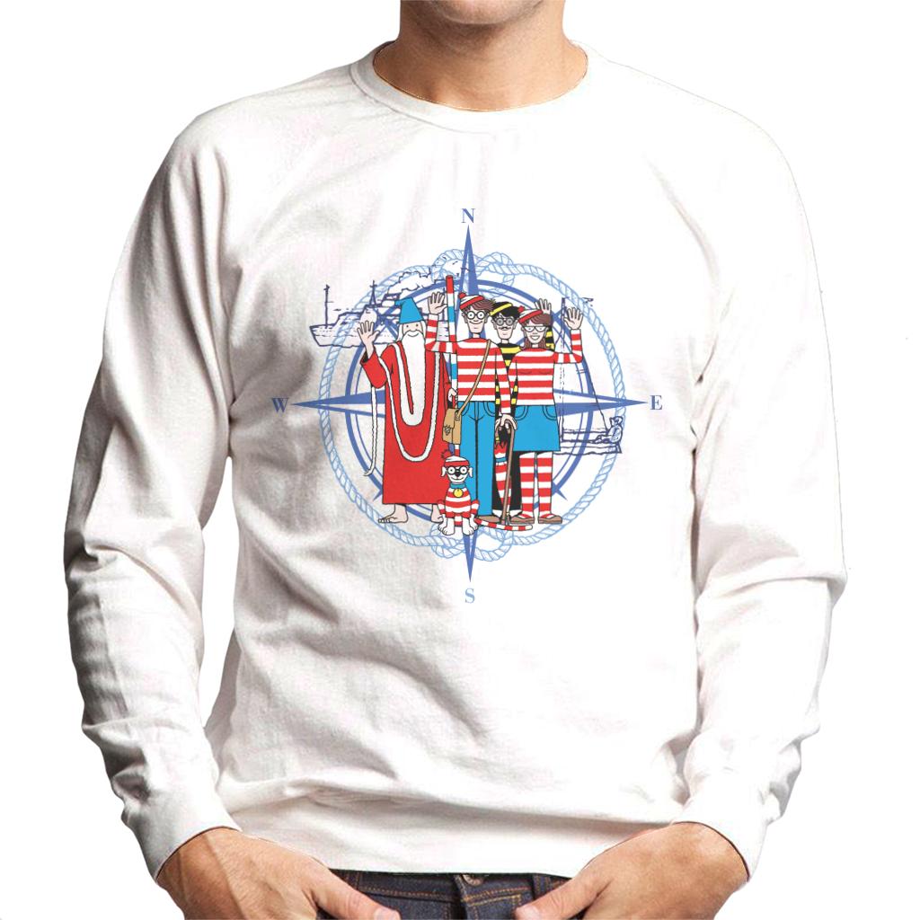 Where's Wally Compass Characters Waving Men's Sweatshirt product image 4