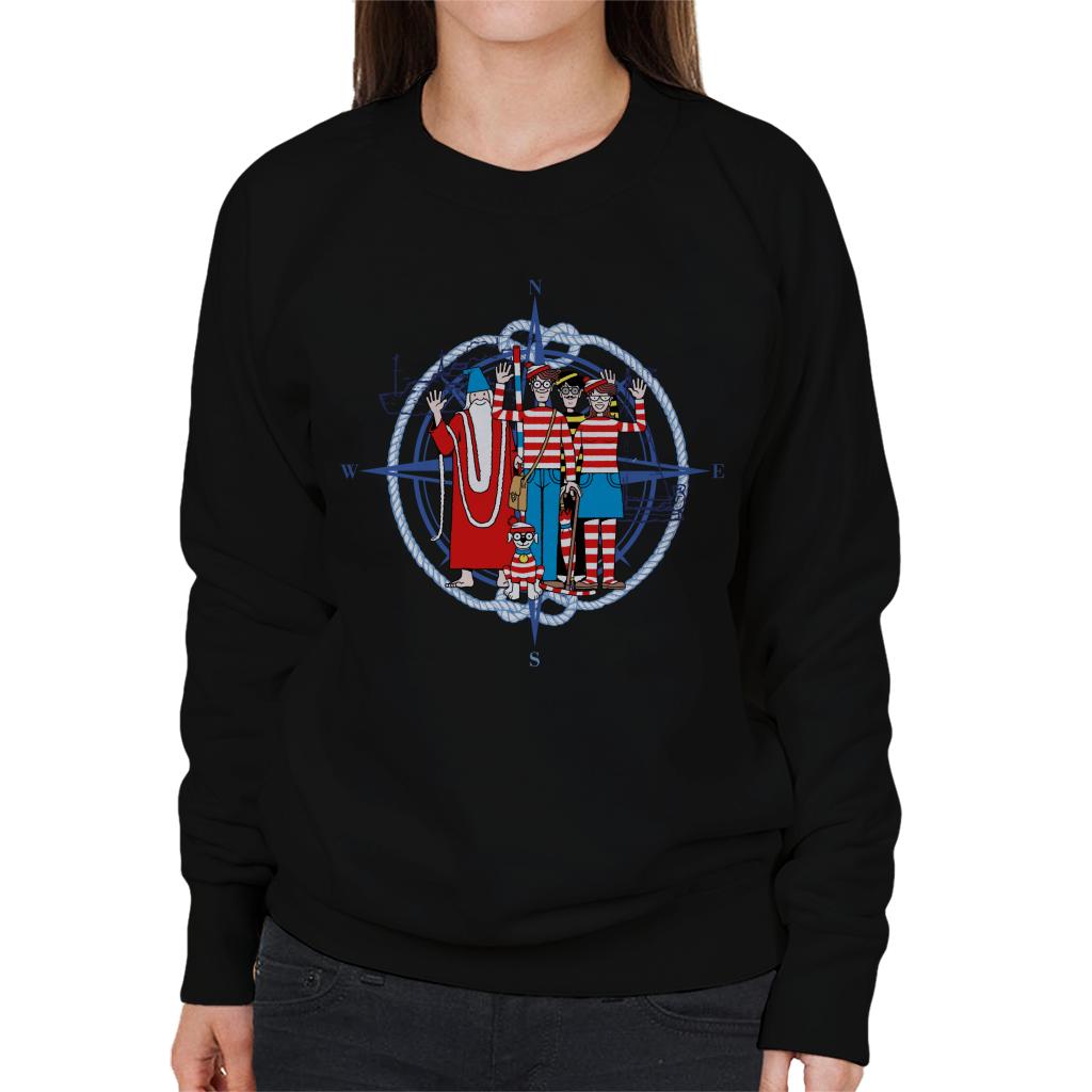 Where's Wally Compass Characters Waving Women's Sweatshirt product image 1