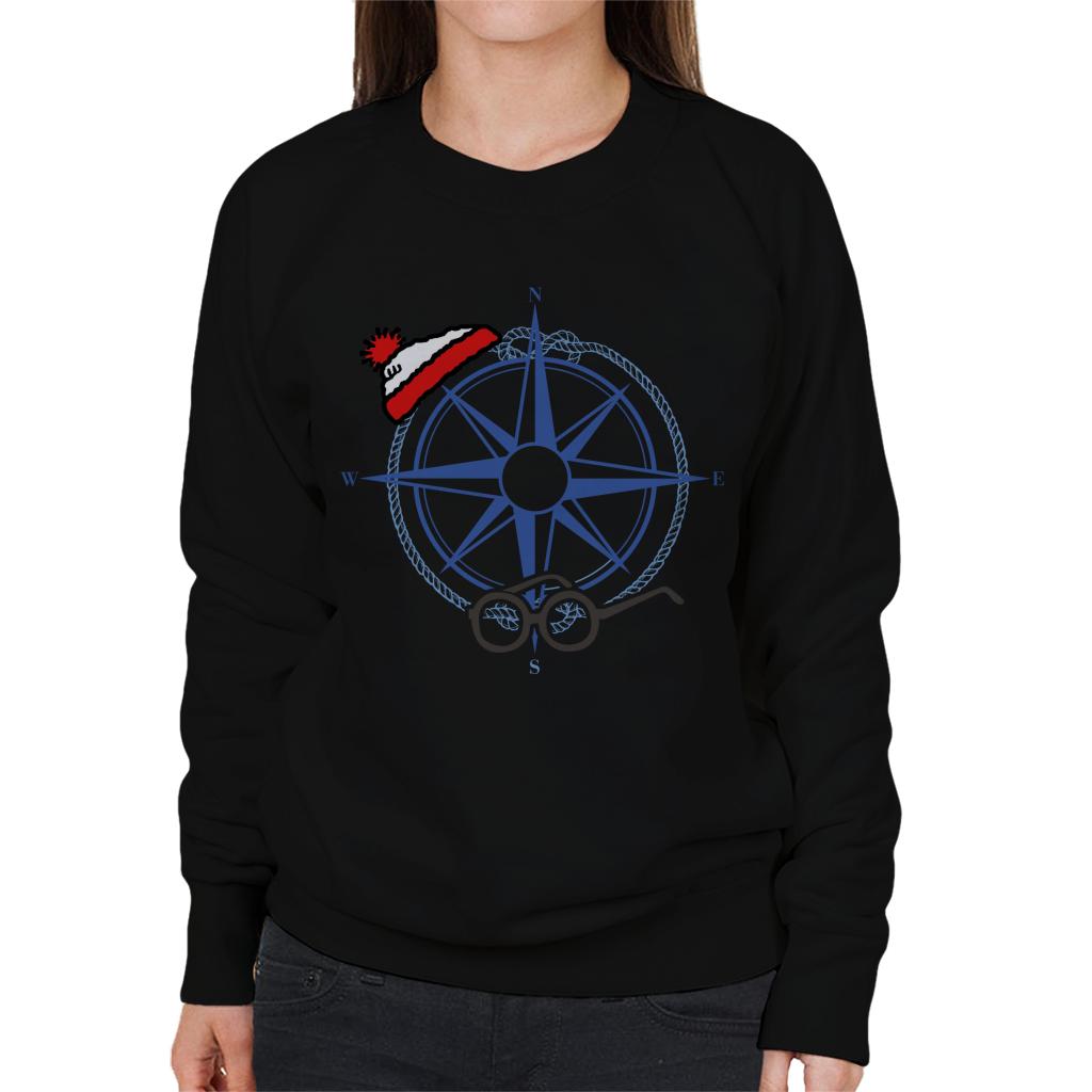 Where's Wally Compass Hat Glasses Women's Sweatshirt