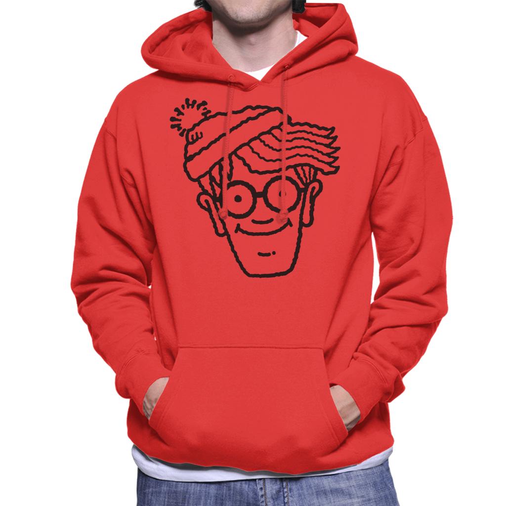 Where's Wally Black Outline Men's Hooded Sweatshirt product image 4
