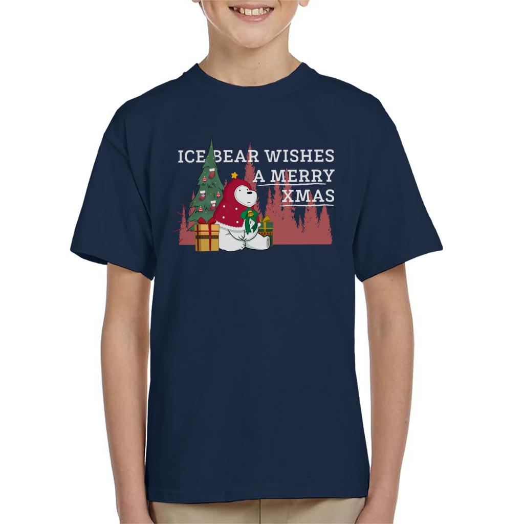 We Bare Bears Christmas Ice Bear Wishes A Merry Xmas Kid's product image 1