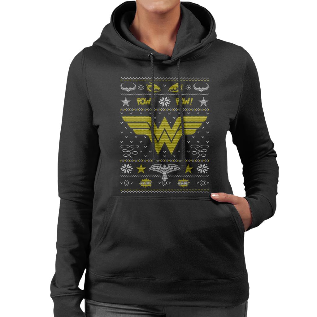 Wonder Woman Christmas Pow Women's Hooded Sweatshirt product image 1