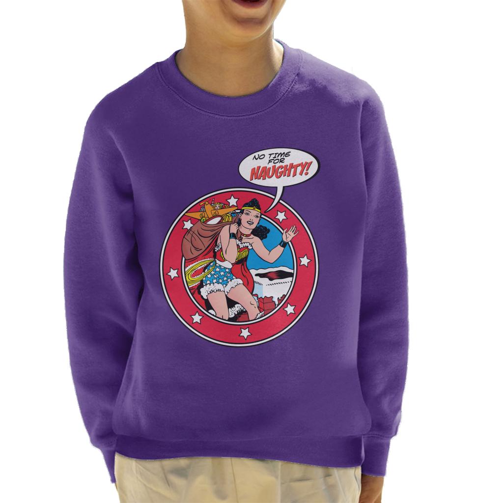 Wonder Woman Christmas No Time For Naughty Kid's Sweatshirt product image 6