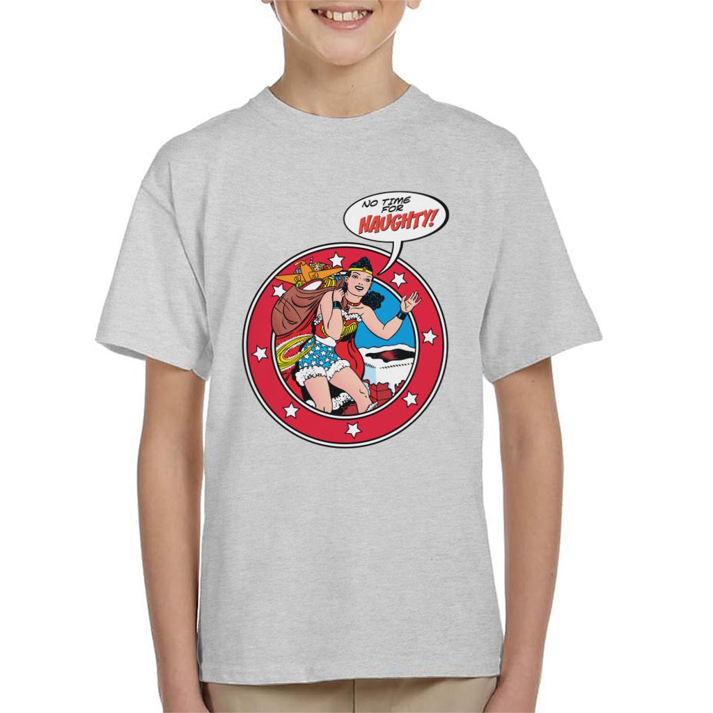 Wonder Woman Christmas No Time For Naughty Kid's T-Shirt product image 1