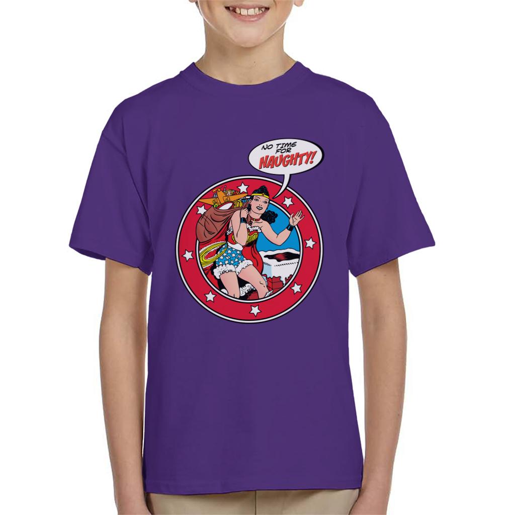 Wonder Woman Christmas No Time For Naughty Kid's T-Shirt product image 6