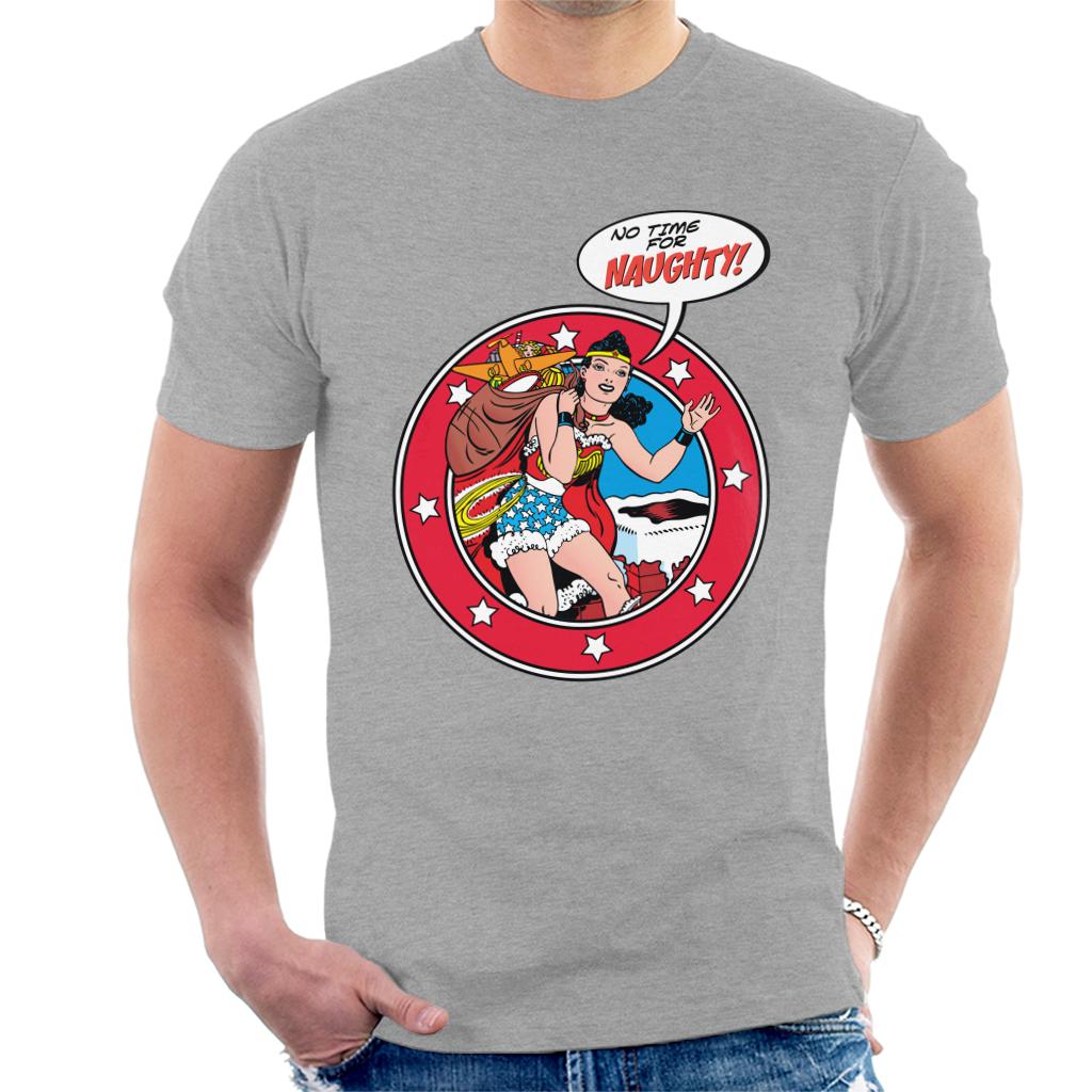 Wonder Woman Christmas No Time For Naughty Men's T-Shirt product image 1