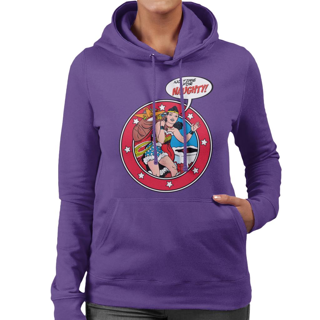 Wonder Woman Christmas No Time For Naughty Women's Hooded product image 6