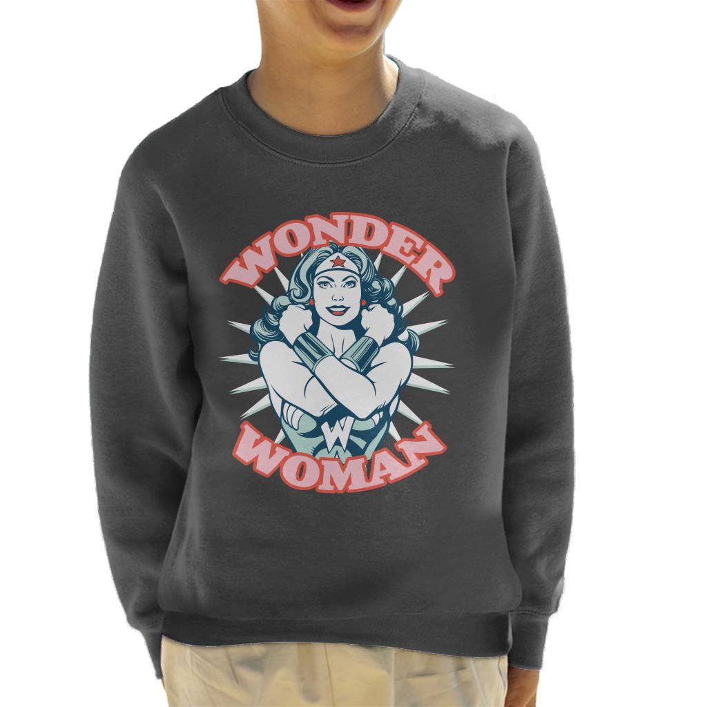 Wonder Woman Arms Crossed Power Pose Kid's Sweatshirt product image 1