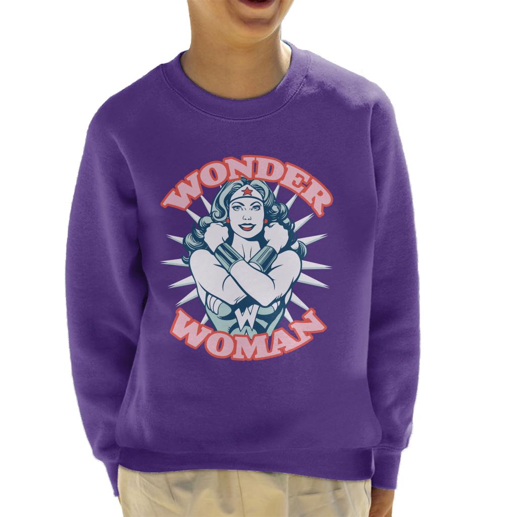 Wonder Woman Arms Crossed Power Pose Kid's Sweatshirt product image 6