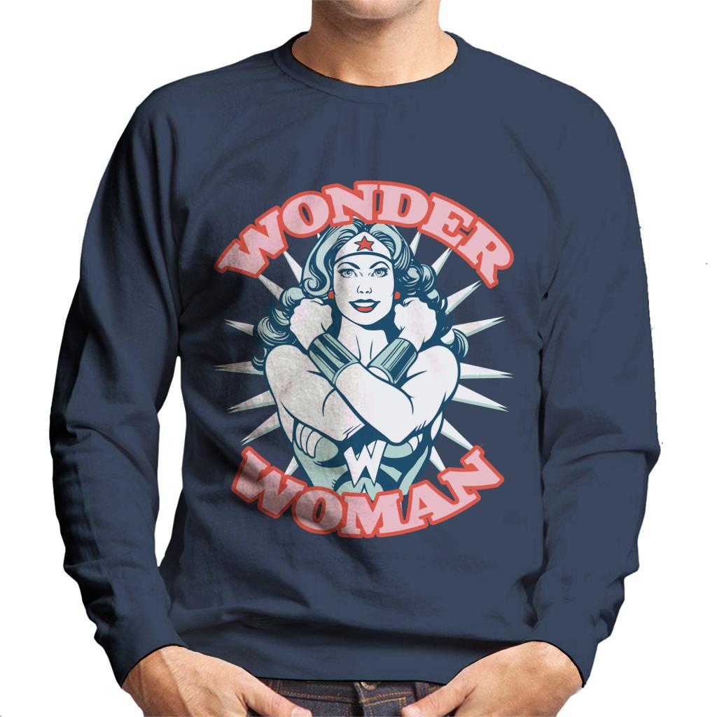 Wonder Woman Arms Crossed Power Pose Men's Sweatshirt product image 4