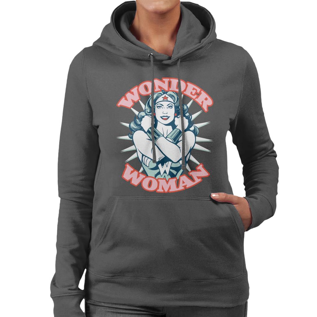 Wonder Woman Arms Crossed Power Pose Women's Hooded product image 1
