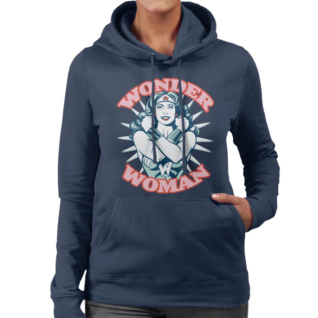 Wonder Woman Arms Crossed Power Pose Women's Hooded product image 4
