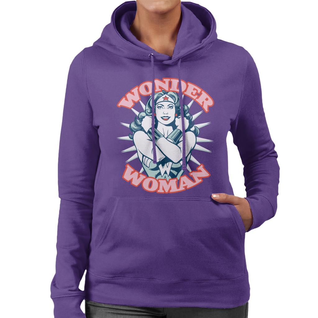 Wonder Woman Arms Crossed Power Pose Women's Hooded product image 6
