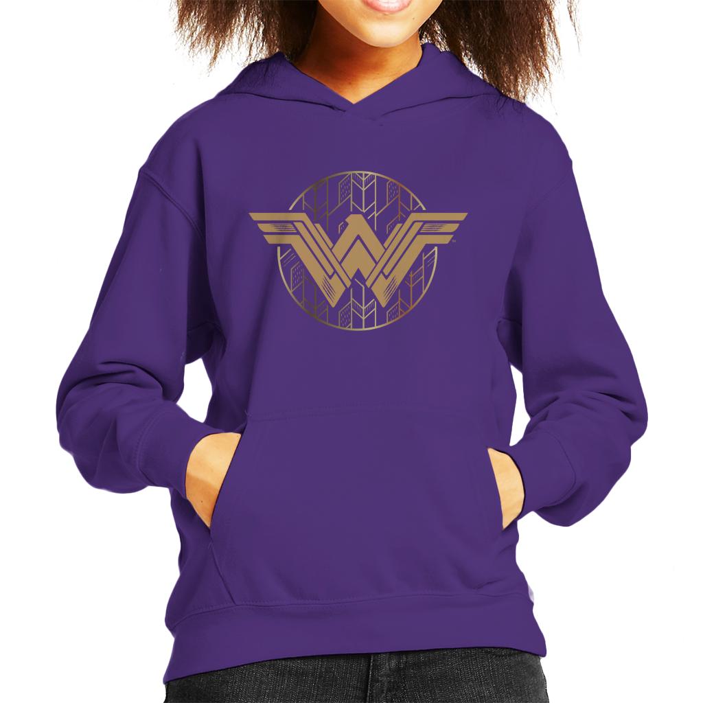 Wonder Woman Golden W Logo Kid's Hooded Sweatshirt product image 6
