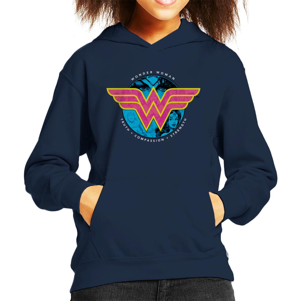 Wonder Woman Truth Compassion Strength Logo Kid's Hooded product image 1