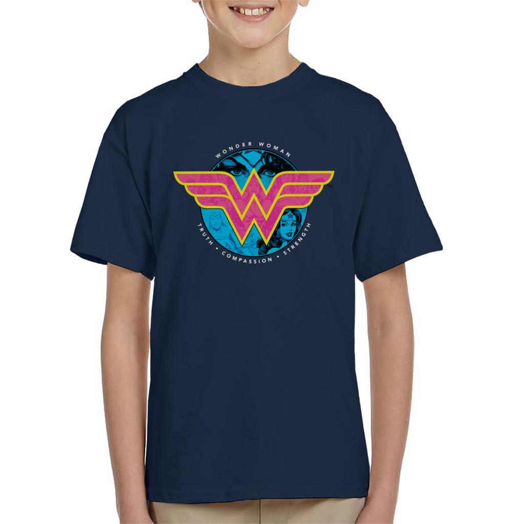 Wonder Woman Truth Compassion Strength Logo Kid's T-Shirt product image 1