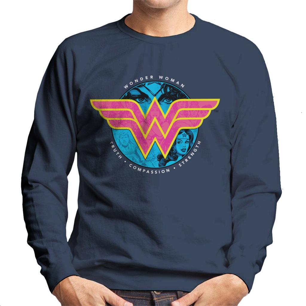 Wonder Woman Truth Compassion Strength Logo Men's Sweatshirt product image 1