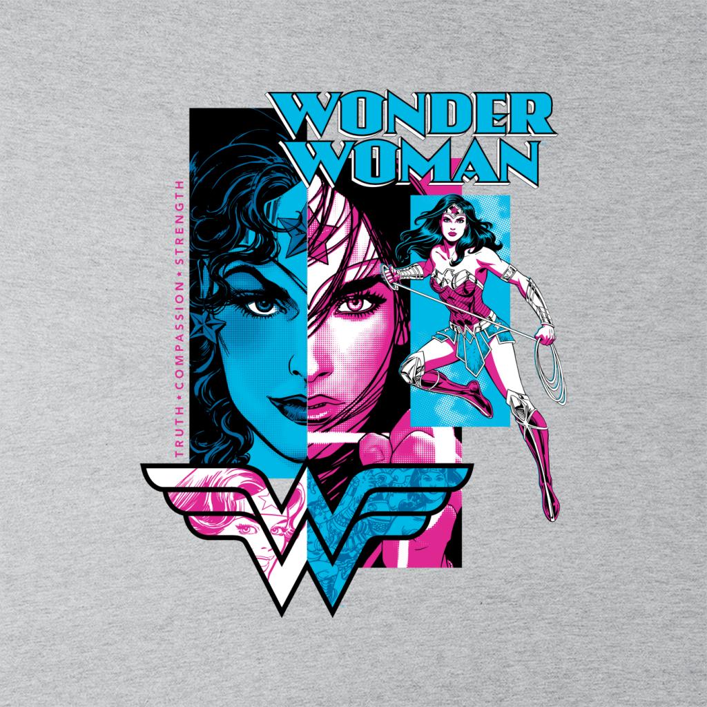 Wonder Woman Blue And Purple Montage Kid's Hooded Sweatshirt product image 5