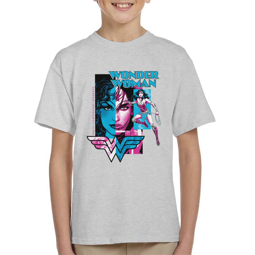 Wonder Woman Blue And Purple Montage Kid's T-Shirt product image 4