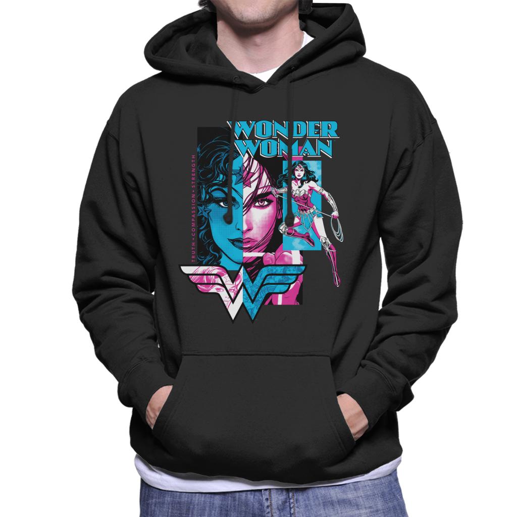 Wonder Woman Blue And Purple Montage Men's Hooded Sweatshirt product image 1