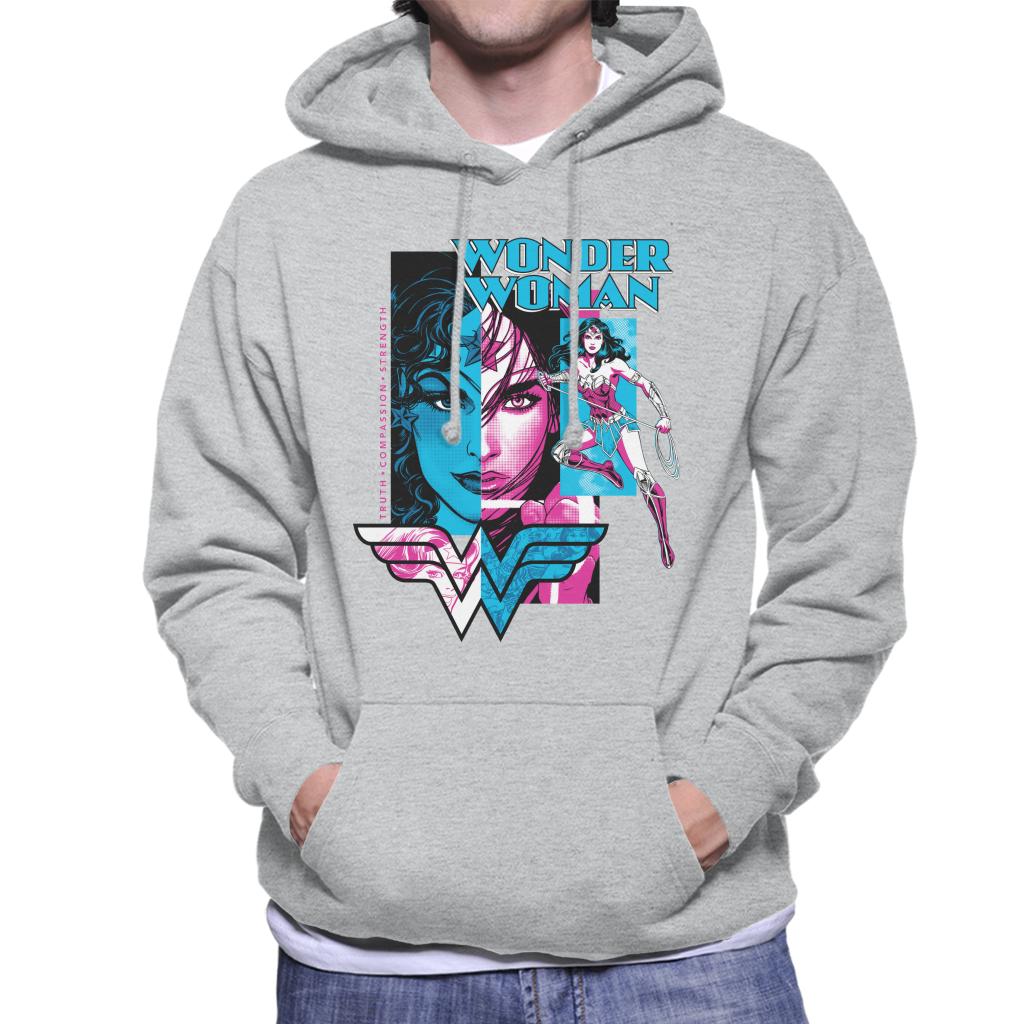 Wonder Woman Blue And Purple Montage Men's Hooded Sweatshirt product image 4