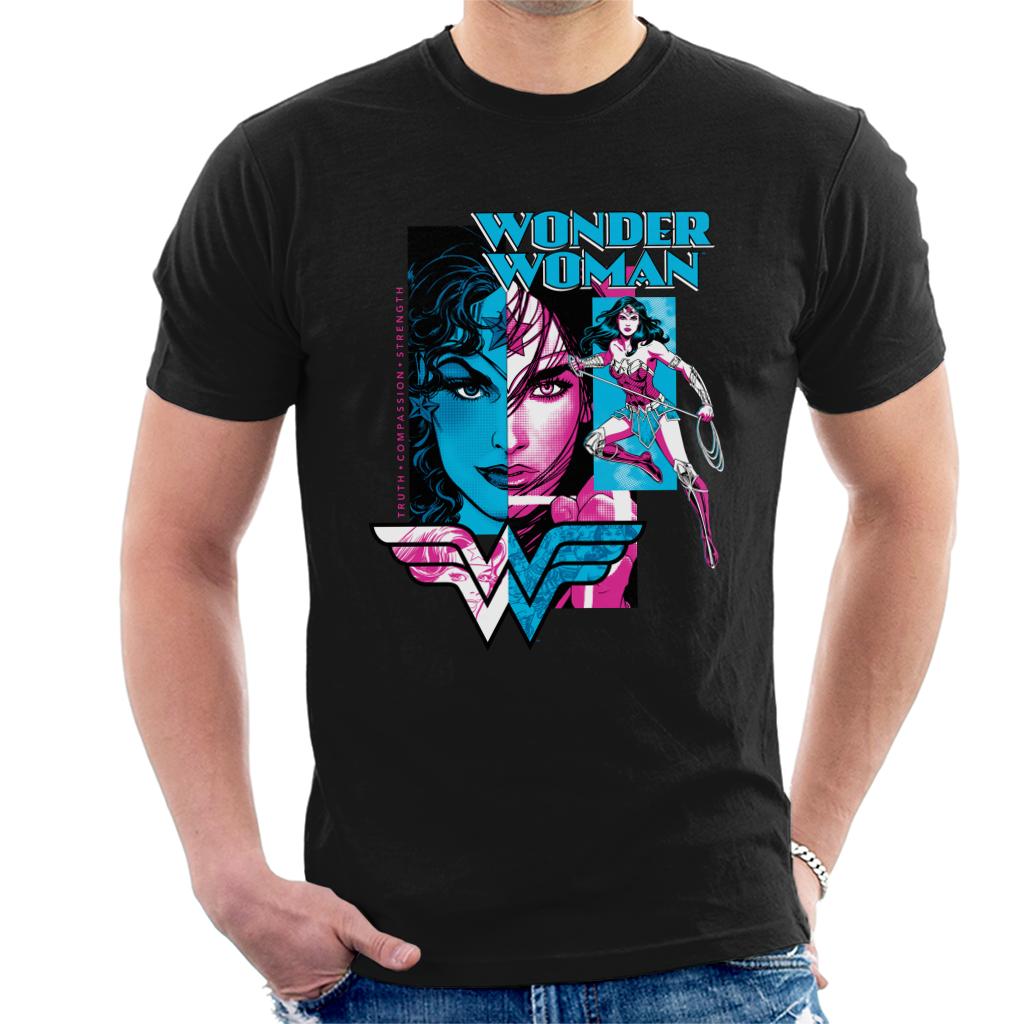 Wonder Woman Blue And Purple Montage Men's T-Shirt product image 1