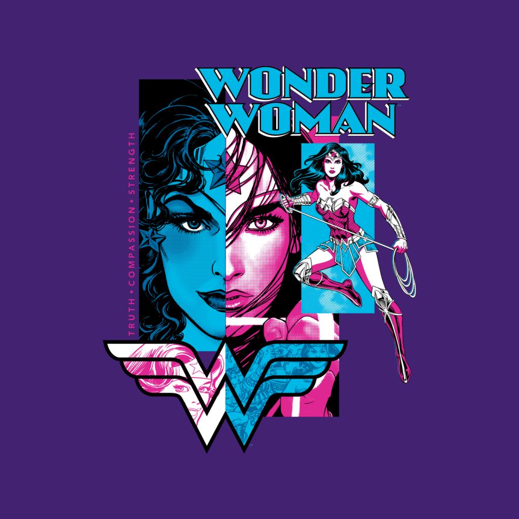 Wonder Woman Blue And Purple Montage Women's T-Shirt product image 7