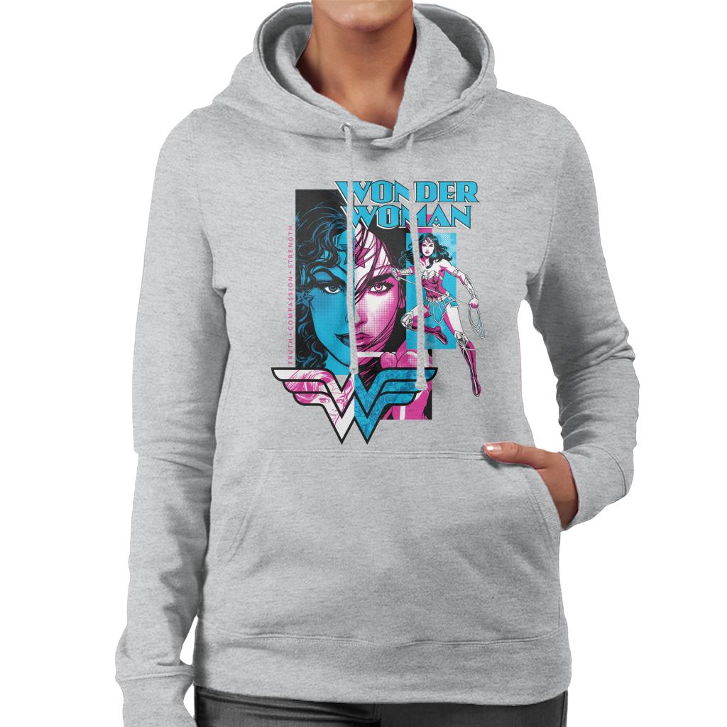 Wonder Woman Blue And Purple Montage Women's Hooded product image 4