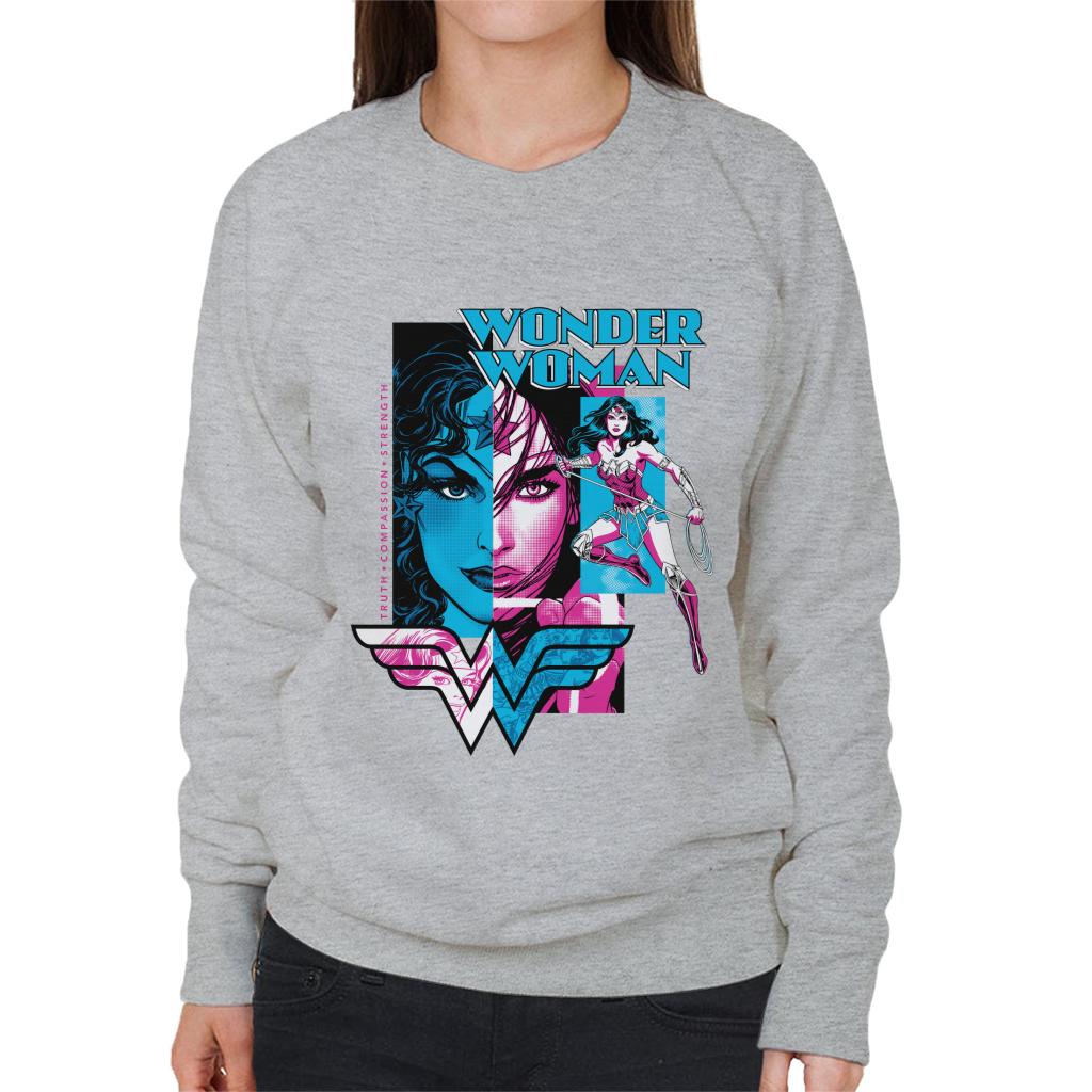Wonder Woman Blue And Purple Montage Women's Sweatshirt product image 4