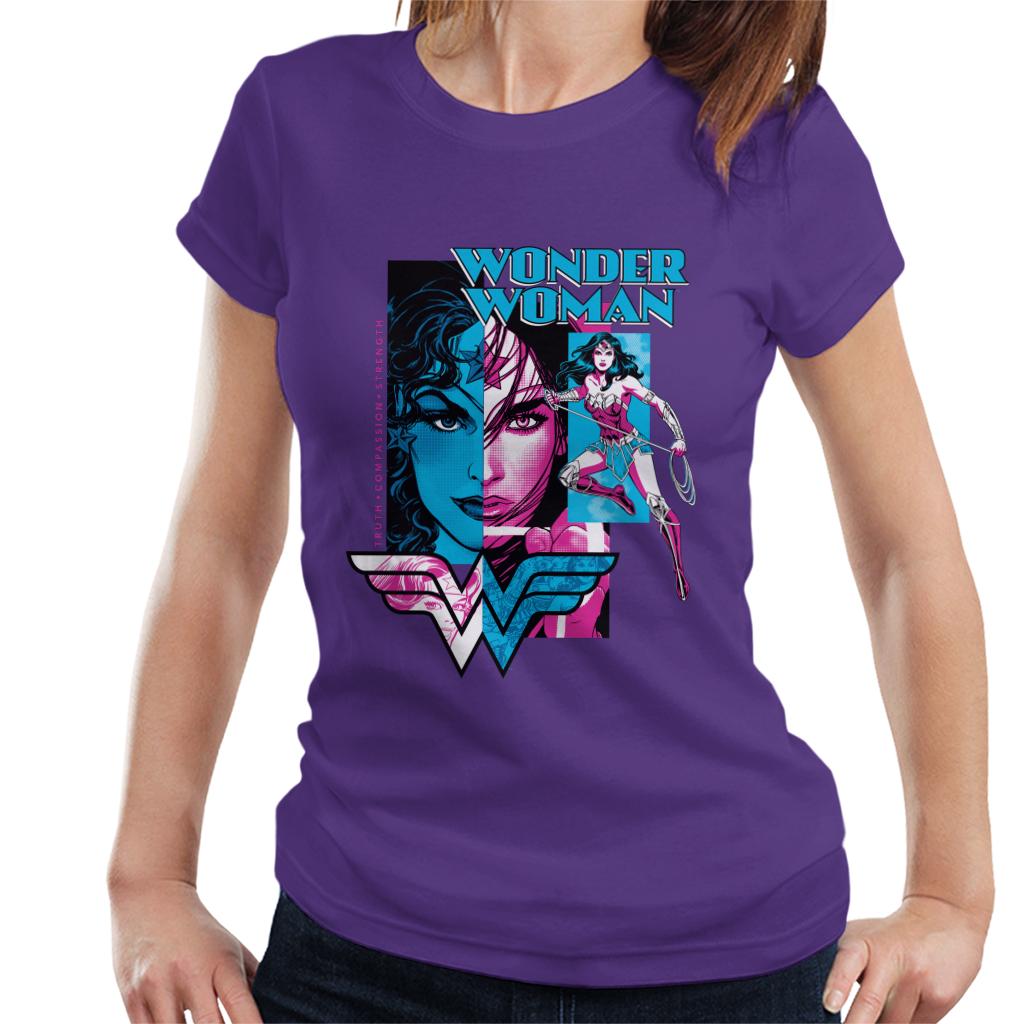 Wonder Woman Blue And Purple Montage Women's T-Shirt product image 6