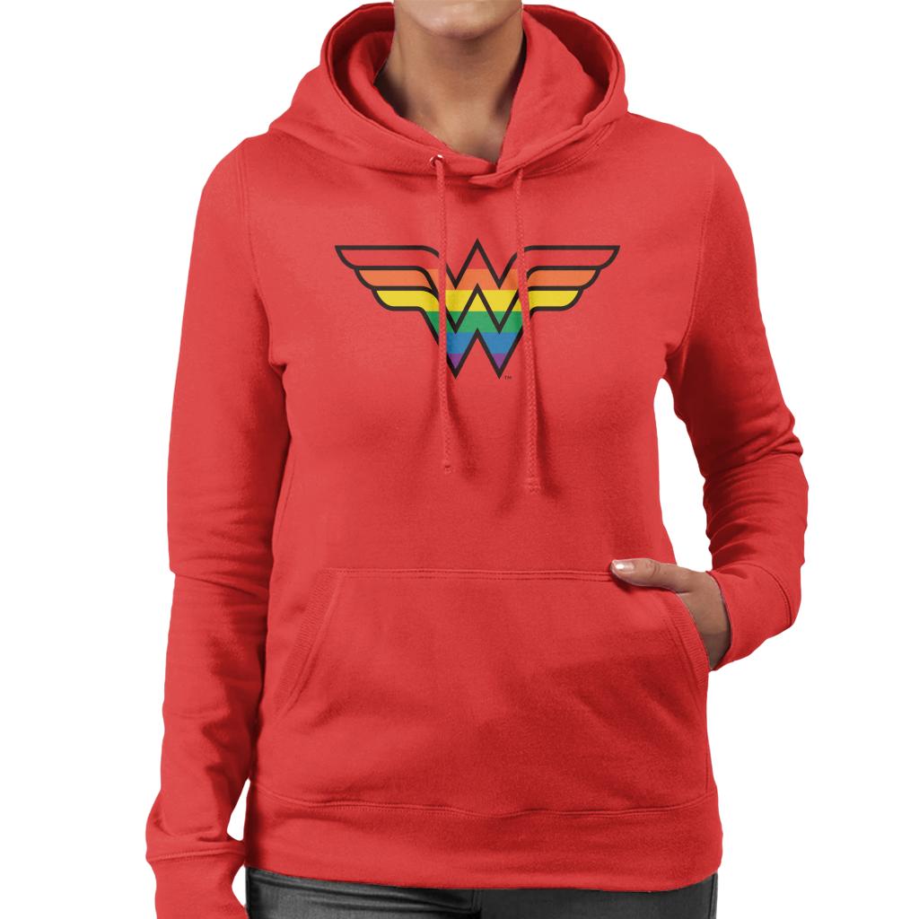 Wonder Woman Rainbow Logo Women's Hooded Sweatshirt product image 4