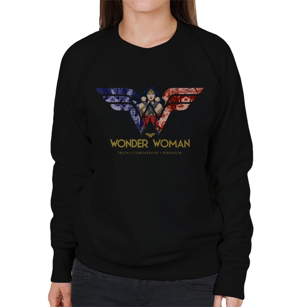 Wonder Woman Truth Compassion Strength W Montage Women's product image 1