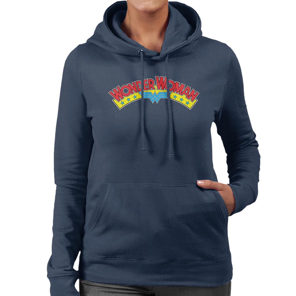 Wonder Woman Blue Stars Logo Women's Hooded Sweatshirt product image 4
