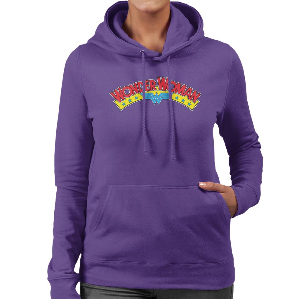 Wonder Woman Blue Stars Logo Women's Hooded Sweatshirt product image 6