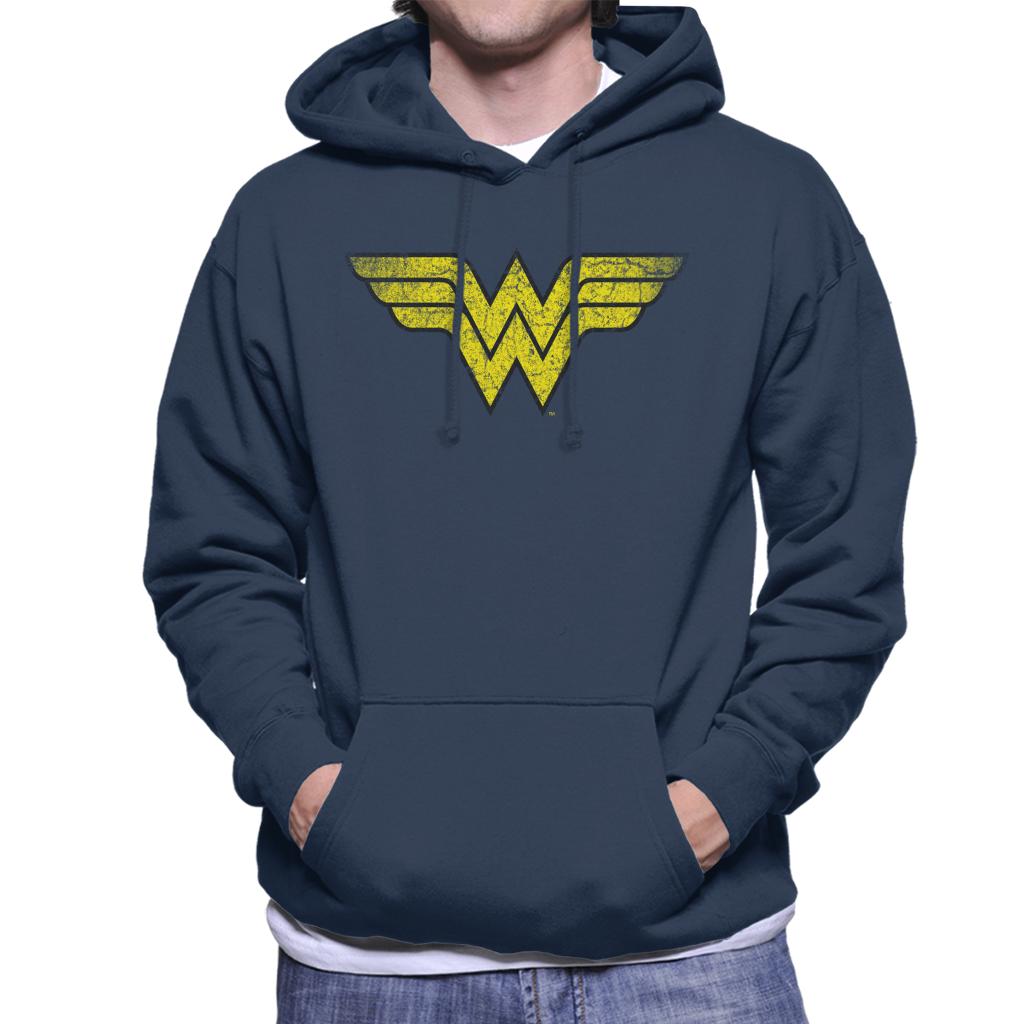 Wonder Woman Faded Yellow Logo Men's Hooded Sweatshirt product image 1