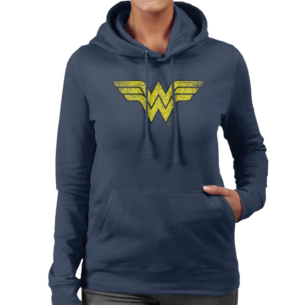 Wonder Woman Faded Yellow Logo Women's Hooded Sweatshirt product image 1