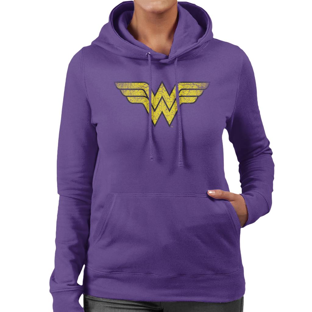 Wonder Woman Faded Yellow Logo Women's Hooded Sweatshirt product image 6