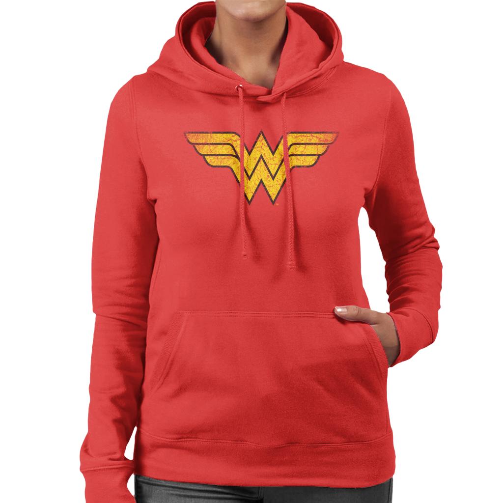 Wonder Woman Faded Yellow Logo Women's Hooded Sweatshirt product image 4