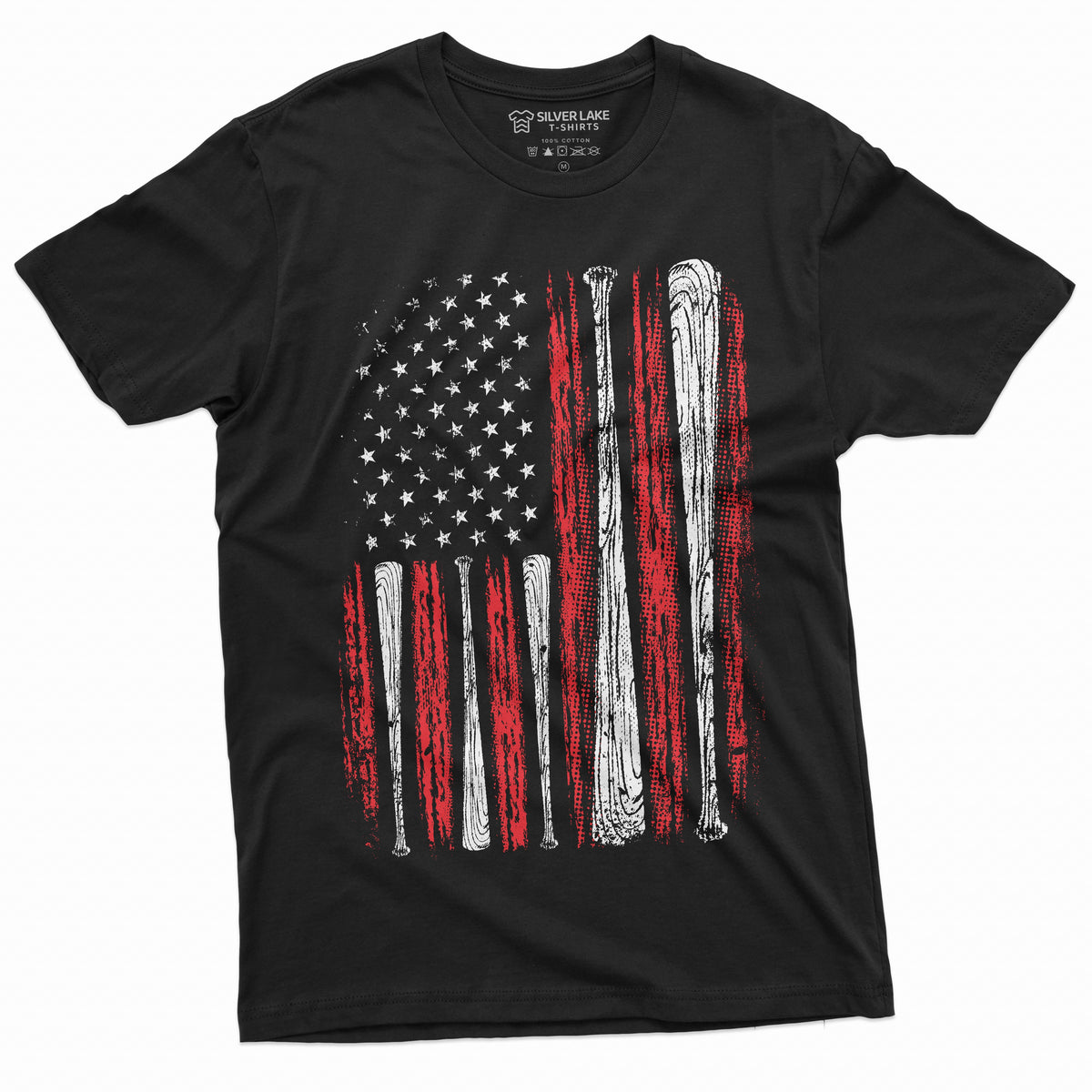 Men's Baseball USA Flag T-shirt Bat American Sports Shirt product image 10