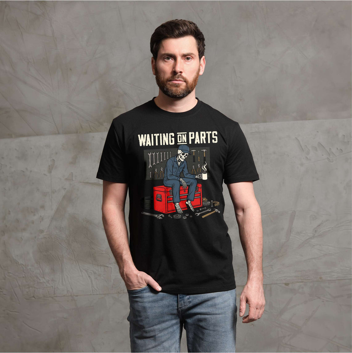Waiting on Parts Shirt, Funny Mechanic Auto Gift, Garage Tee product image 1