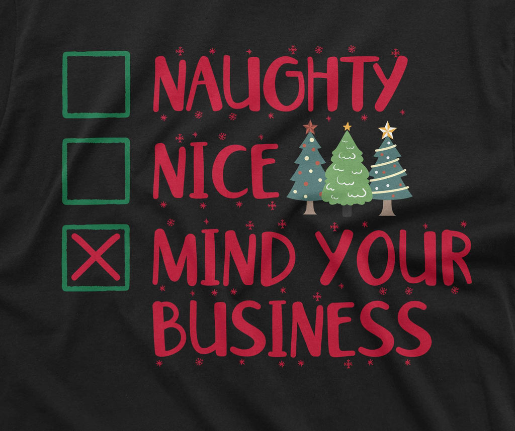 Men's Funny Christmas T-shirt mind your business Santa Xmas product image 2