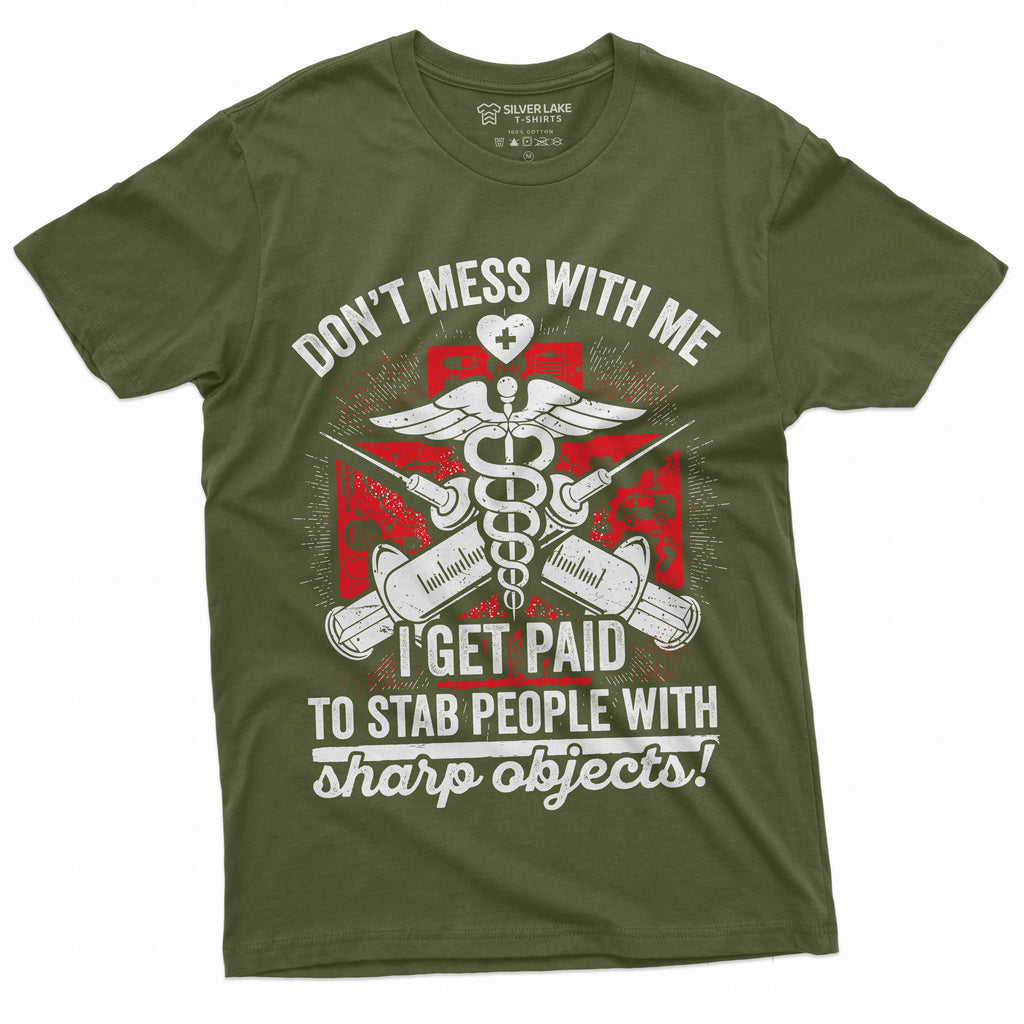 Nurse shirt Funny RN Doctor gift tee stab people with sharp product image 4